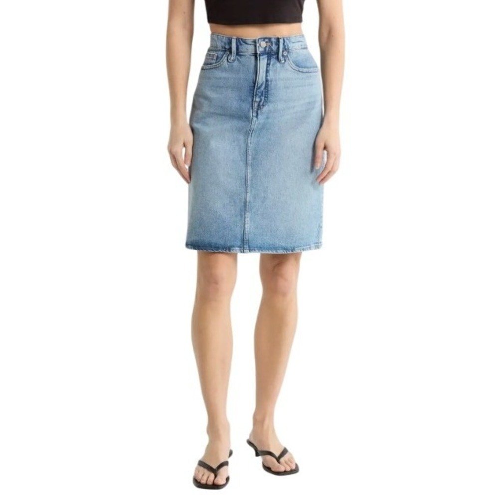Good American Good 90s Denim Midi Skirt In Indigo Sz 30 (5X) NWT